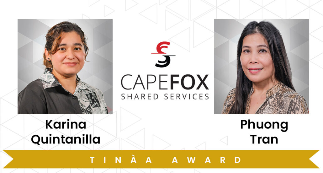 Tinaa Award for two employees Karina and Phuong in Accounting